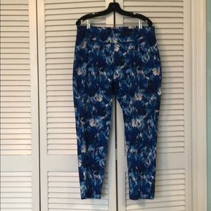 Ankle length floral design pants.